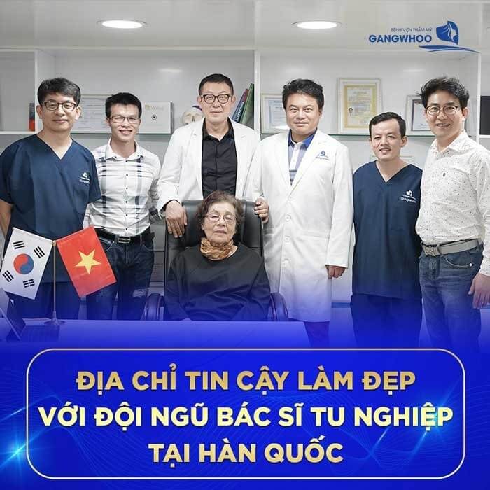 Đội ngũ bác sĩ với hơn 15 năm kinh nghiệm được đạo tạo bài bản tại Hàn Quốc